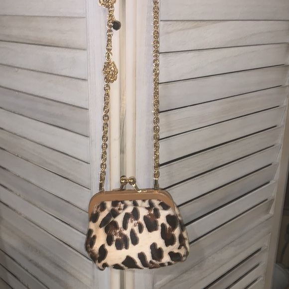 D&G Bag So UNIQUE Kiss lock Animal Print Fur Gold Chain/ Charms - Picture 5 of 12